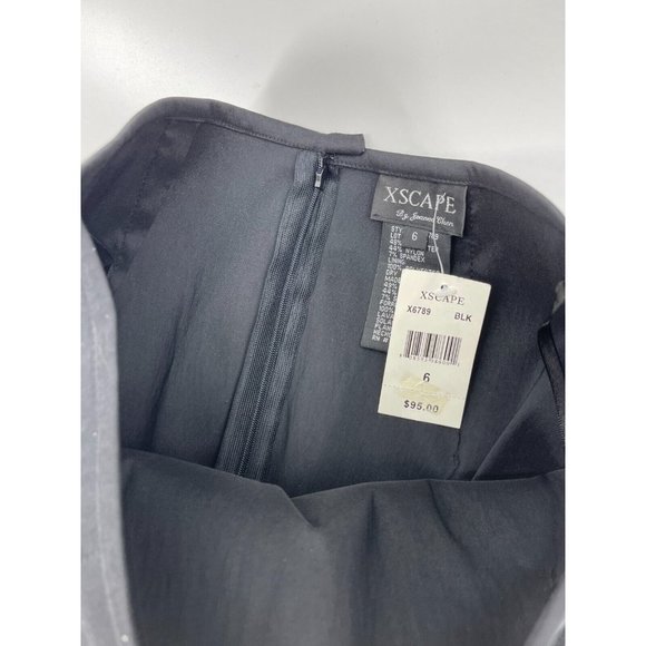 NWT Xscape by Joanna Chen Women's Black Ruffled Layered Stretch Skirt Size 6 - Picture 10 of 15